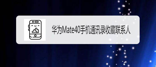 华为Mate40怎么收藏联系人? 华为通讯录收藏联系人的技巧_安卓手机_手机学院_本站