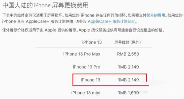 iPhone13换屏价格是多少 iPhone13换屏幕要多少钱_苹果手机_手机学院_本站