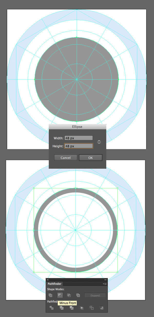 form the base with Minus Front function