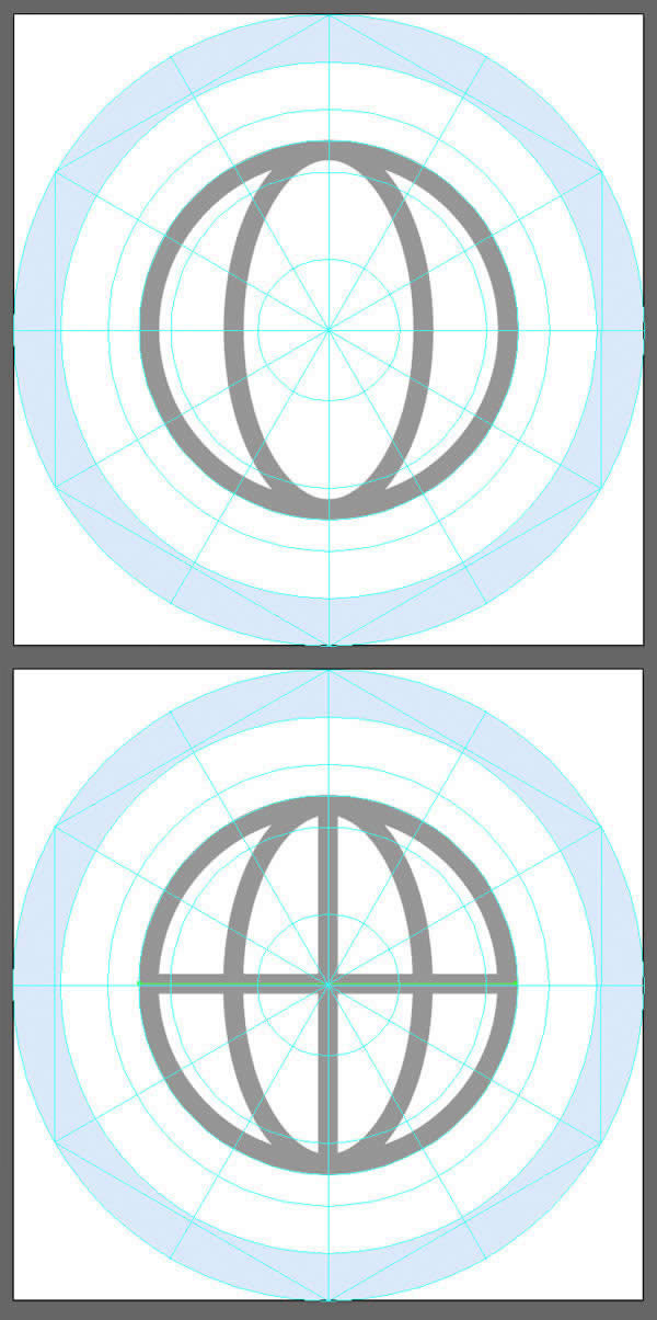 create a ring inside the base of the globe