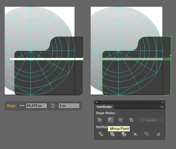 use Minus Front to make a dividing stripe