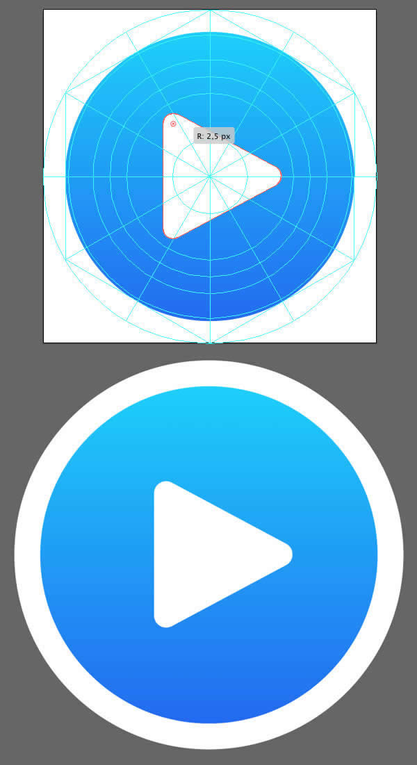 make the corners of the triangle rounded