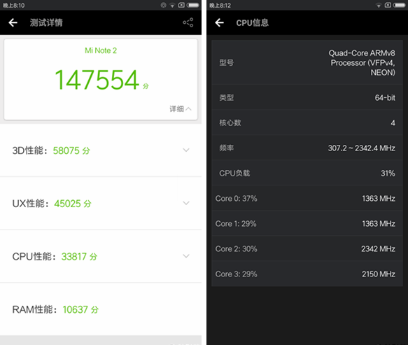 小米Note2跑分多少?小米Note2安兔兔跑分性能测试
