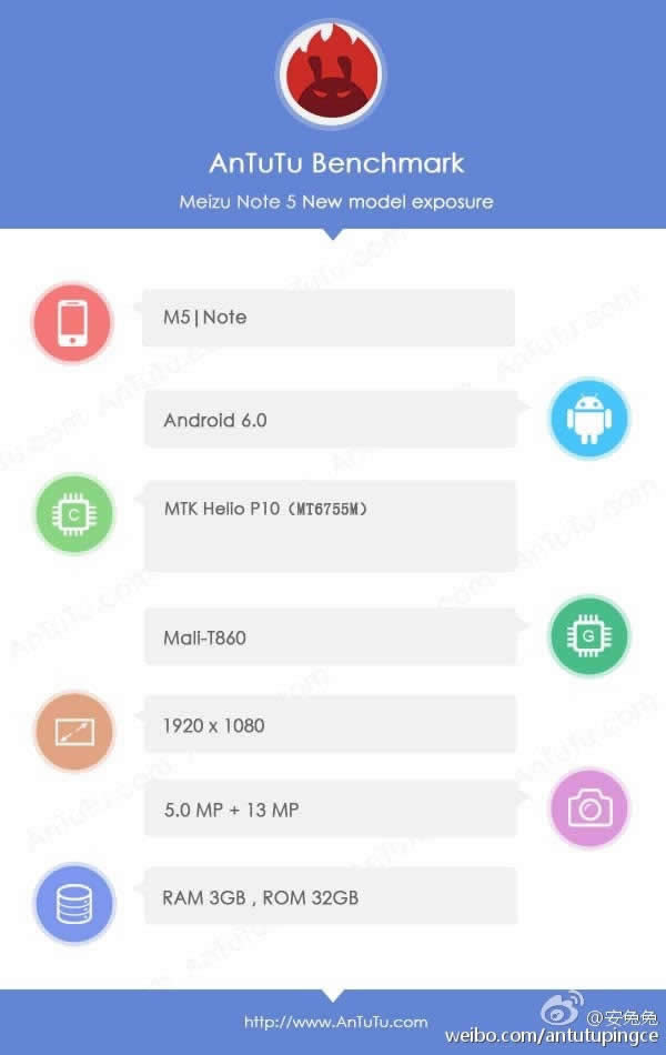 魅蓝Note 5跑分、配置完全曝光:这很联发科